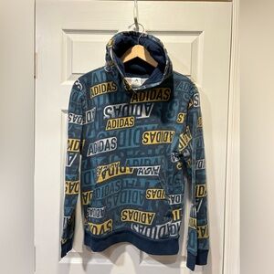 adidas Big Kid’s Blue, Green & Yellow Hooded Pullover Sweatshirt